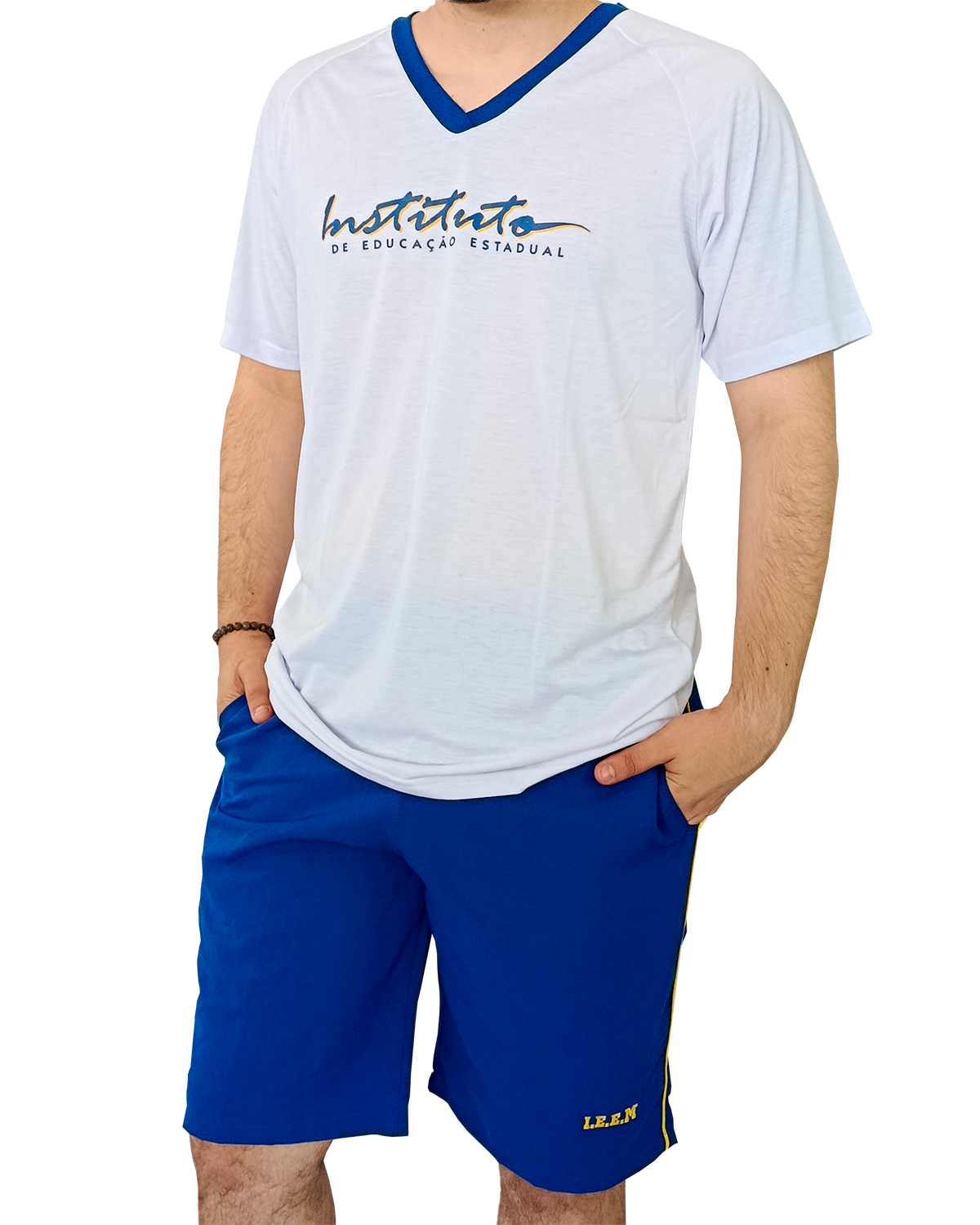 Camiseta Branca / Bermuda Tactel