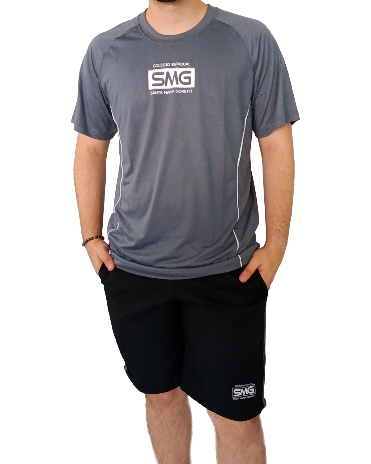 Camiseta Cinza / Bermuda Tactel