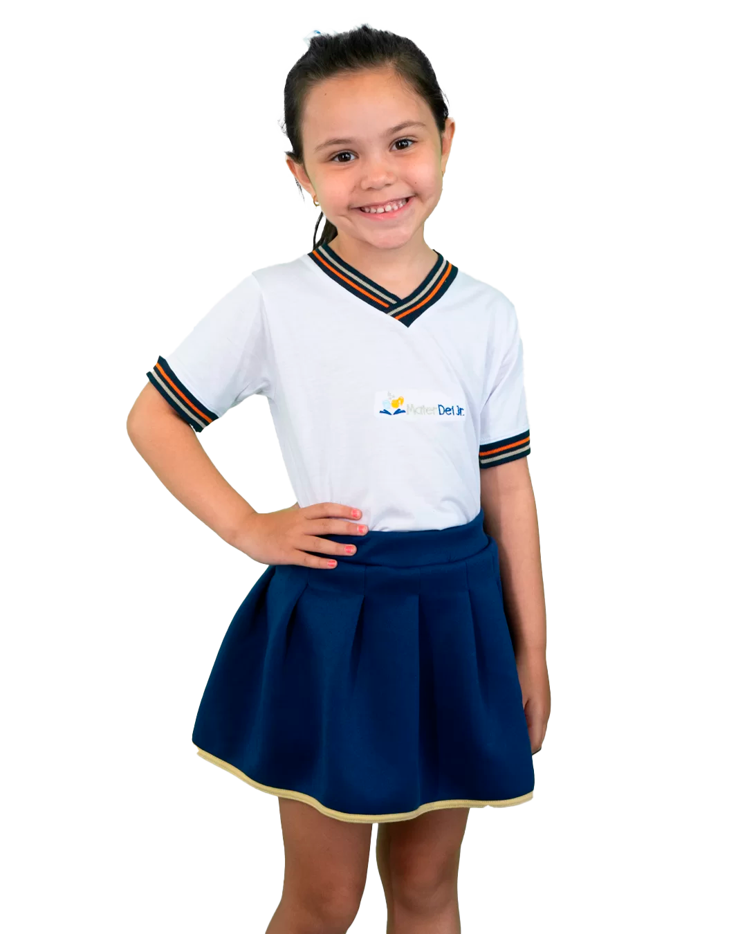 Camiseta Branca / Shorts Saia
