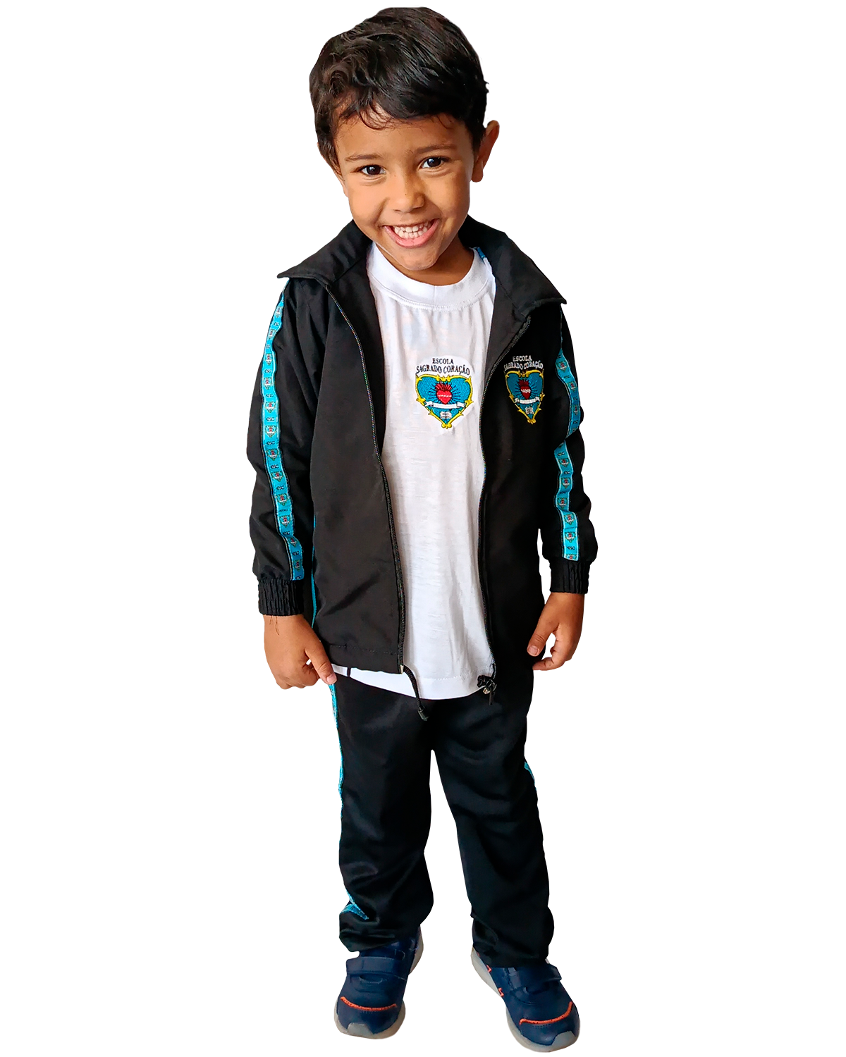 Jaqueta Tactel / Camiseta Branca / Calça Tactel