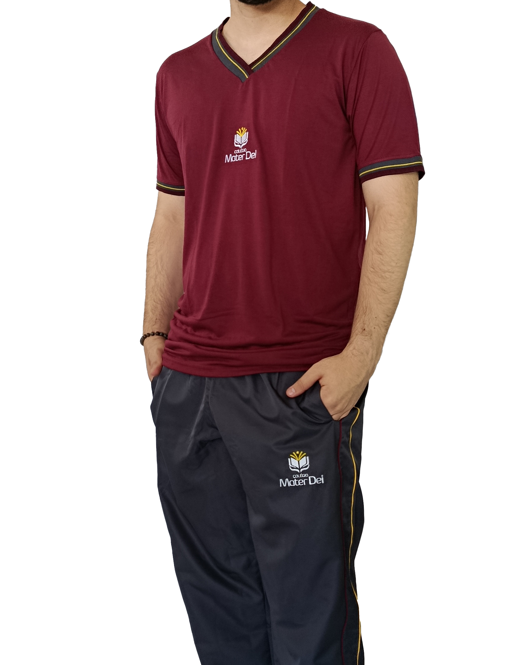 Camiseta Bordô / Calça Tactel